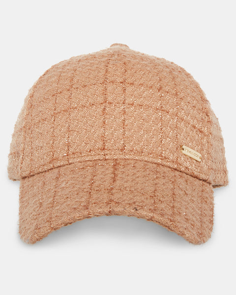 TWEED BASEBALL CAP Camel Fabric | Women\'s Hats – Steve Madden | Baseball Caps