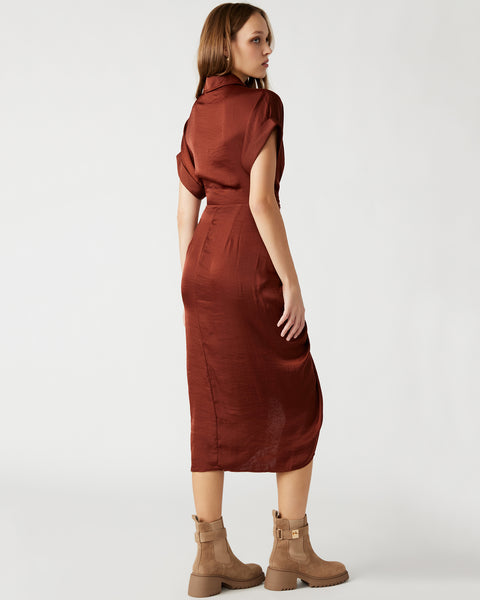 TORI Dress Brown  Button Up Collared Midi Dress – Steve Madden