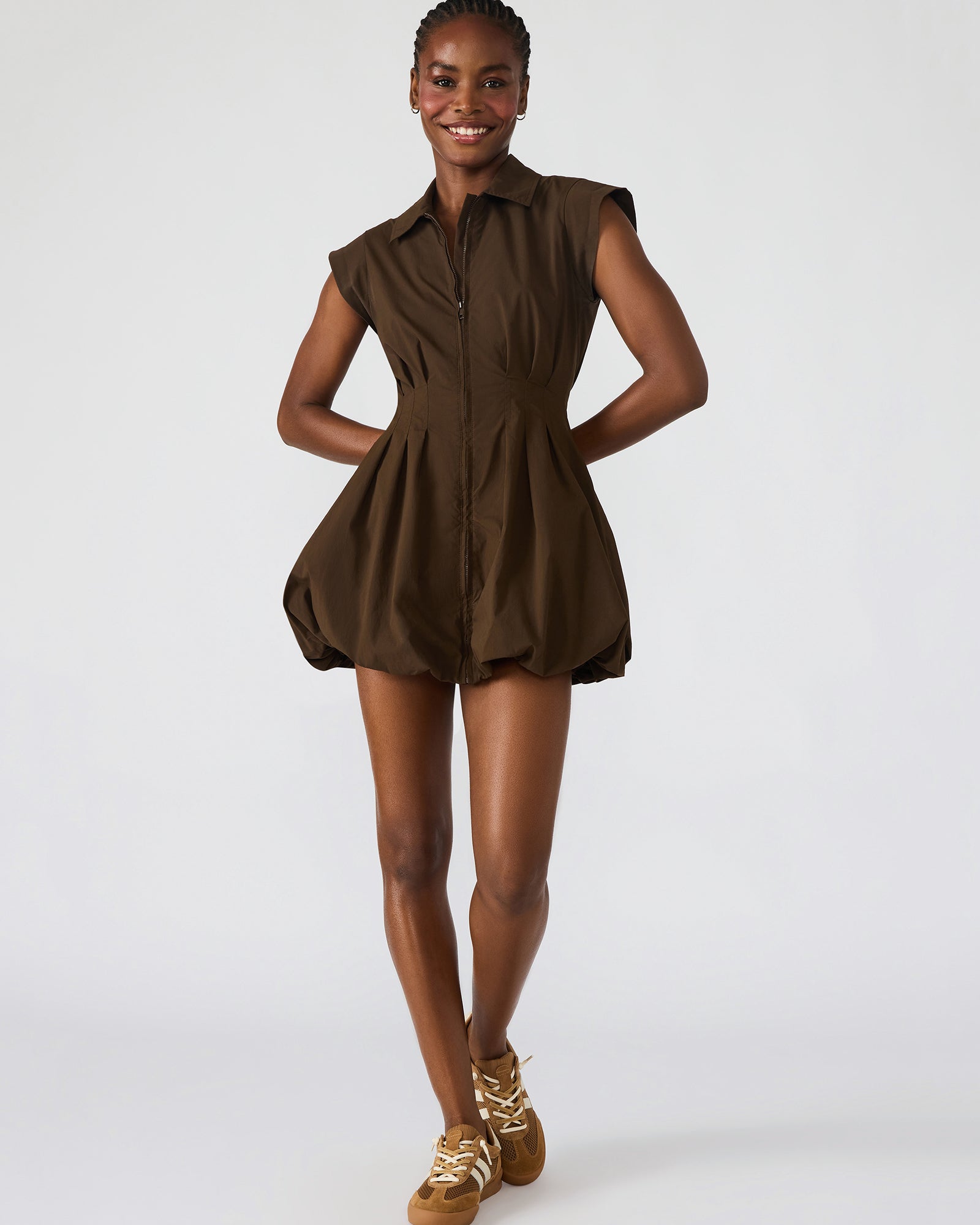 Steve Madden Women's Dyanne Dress Sleeveless Bubble Dresses - Dark Espresso - Size XL - Elastane/Nylon Steve Madden Women's Dyanne Dress Sleeveless Bubble Dresses - Dark Espresso - Size XL - Elastane/Nylon
