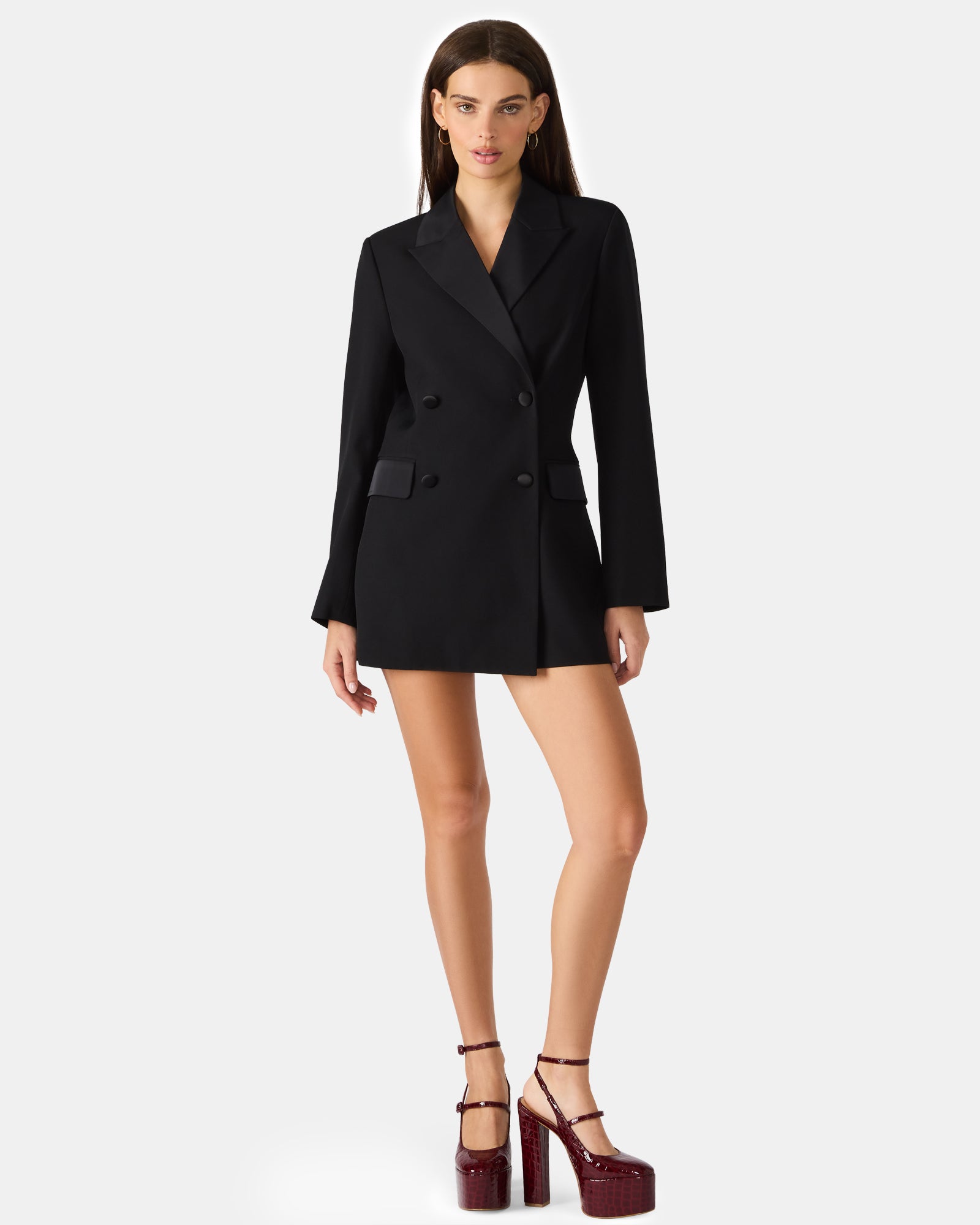 MERIDIA Black Long-Sleeved Button-Up Collared Women's Jumpsuit One