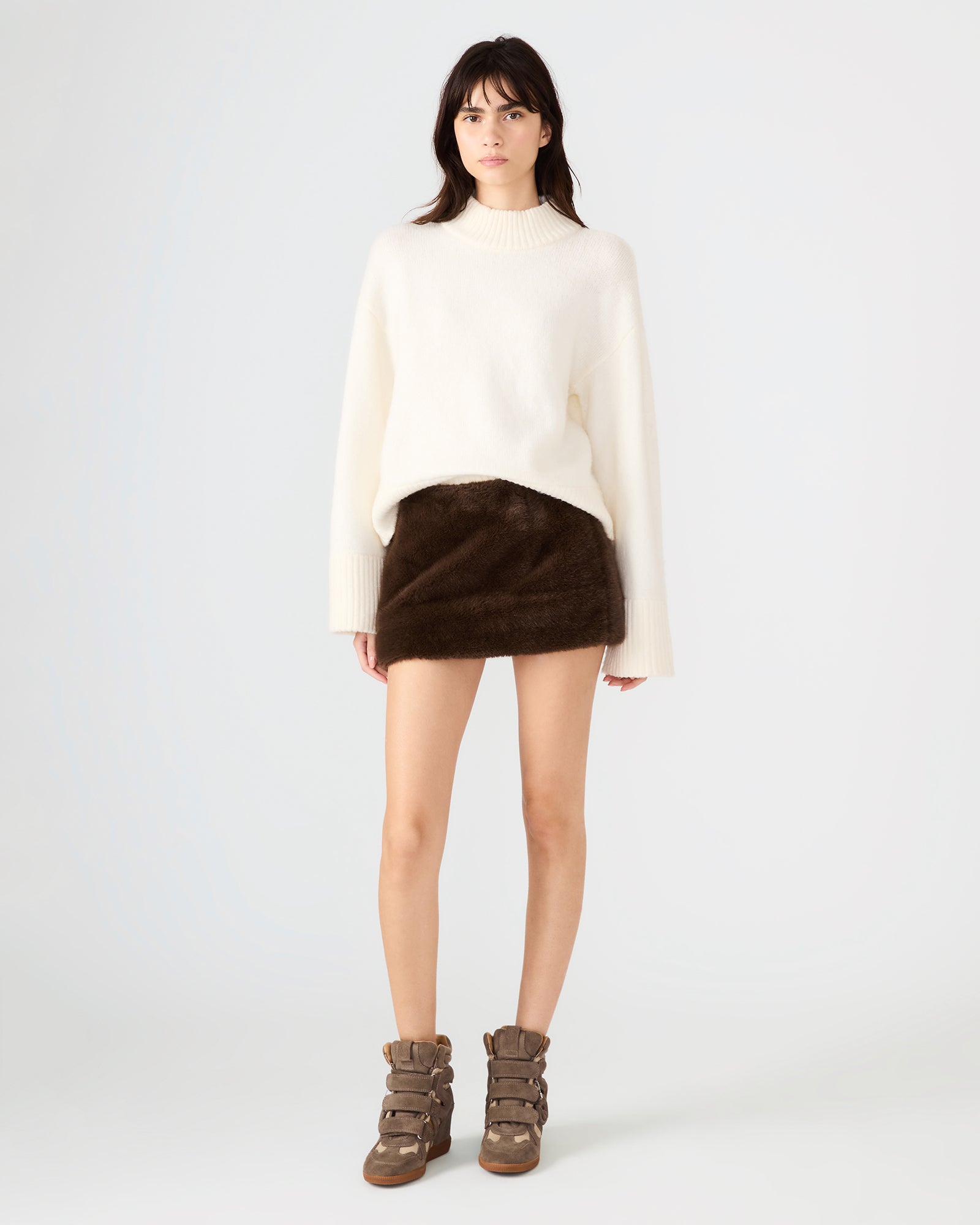スカート Fluffy mini skirt ANDMARY】Fluffy mini skirt