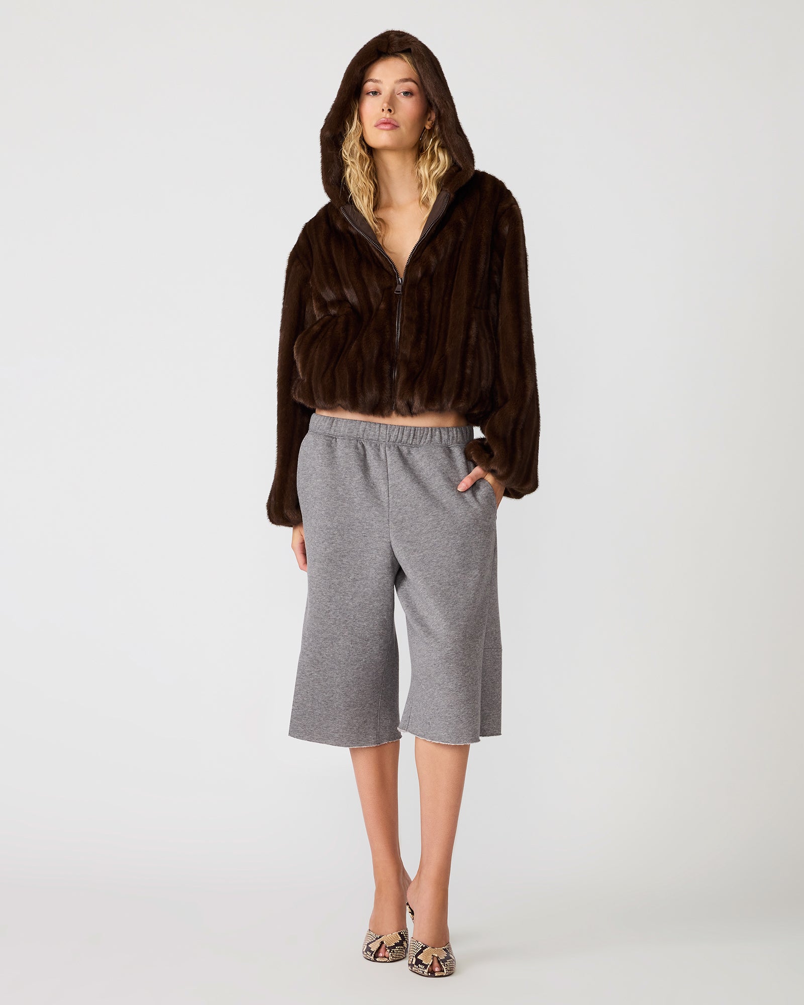 MAVIS Wolf Brown Faux Fur Zip-Up Women's Jacket – Steve Madden