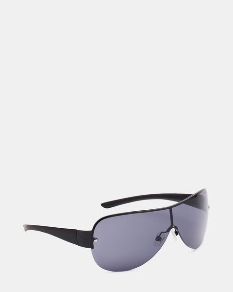 OLYEA Sunglasses Black | Shield Sunglasses – Steve Madden