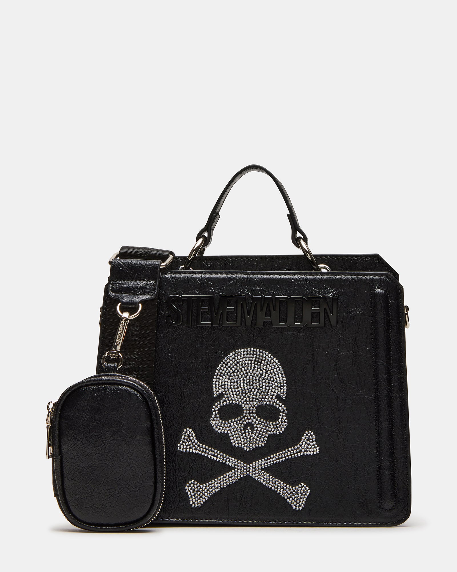 Gothic Raven Skull Tote Bag For Women - Corduroy Shoulder Bag With Detachable Strap, Small Size