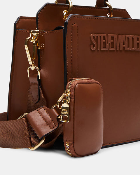 EVELYN Bag Cognac  Women's Top Handle Crossbody Bag – Steve Madden