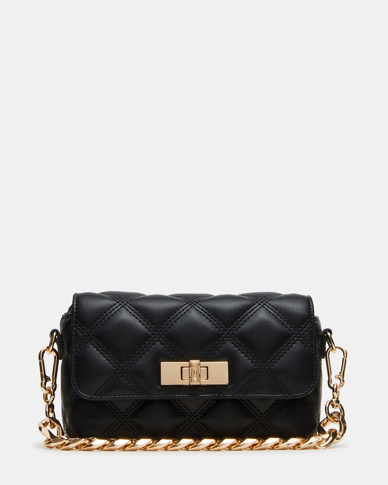 Black Crossbody Bag With Chain HAVENS Black/Gold Women's Quilted