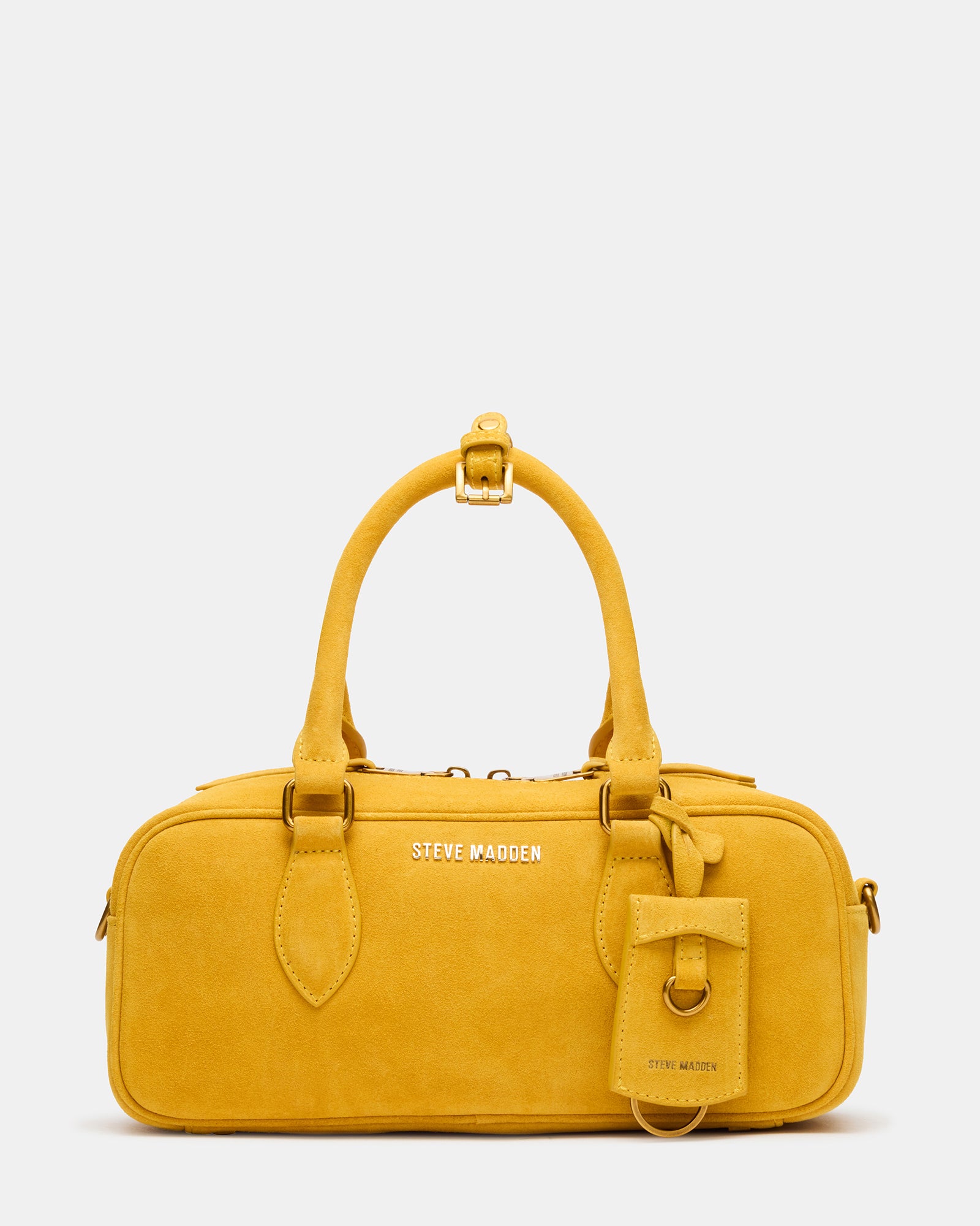 MERIT Bag Mustard Suede Top-Handle Satchel Crossbody Handbag