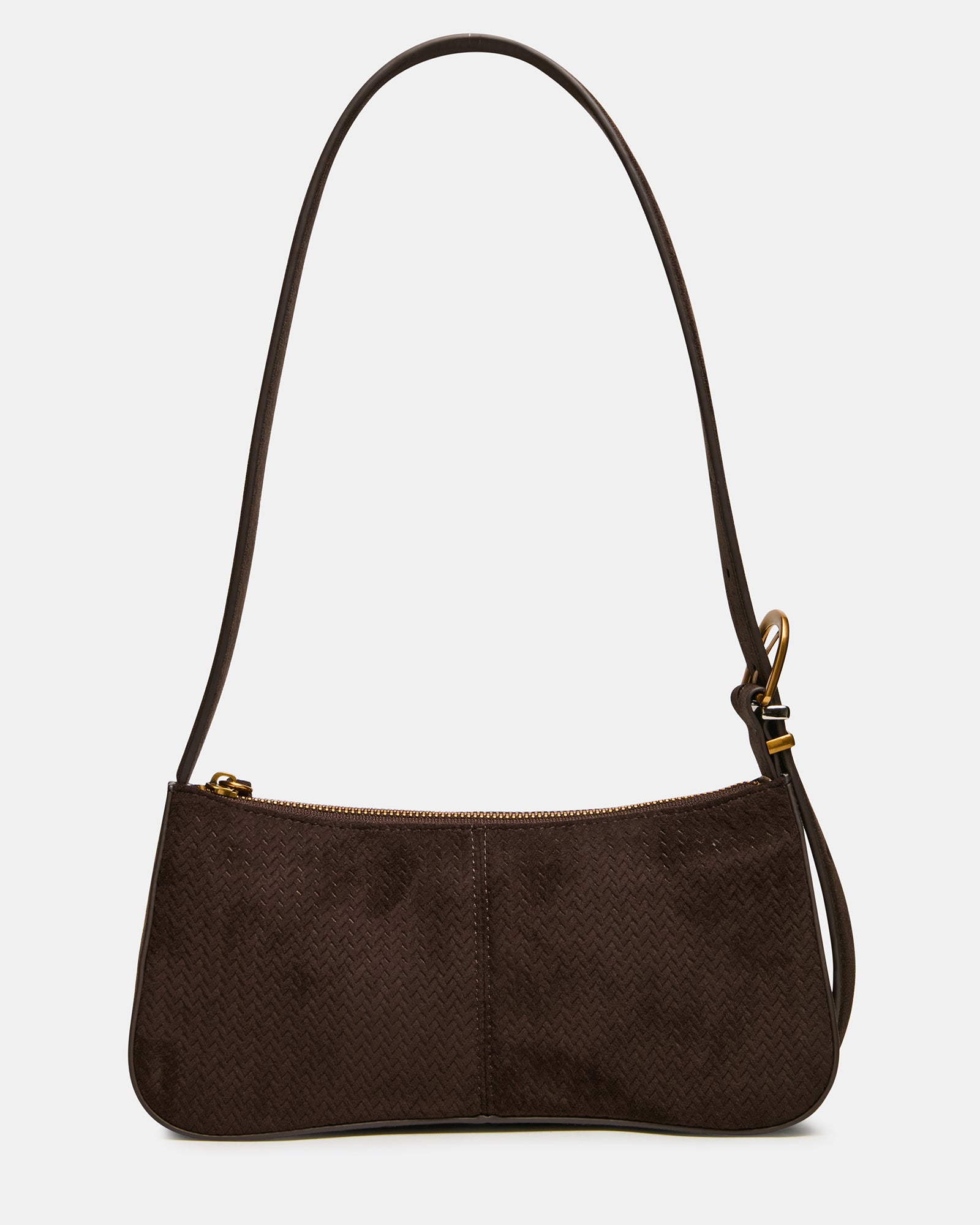 TANZIE Woven Chocolate Two-Tone Buckle Strap Shoulder Bag – Steve