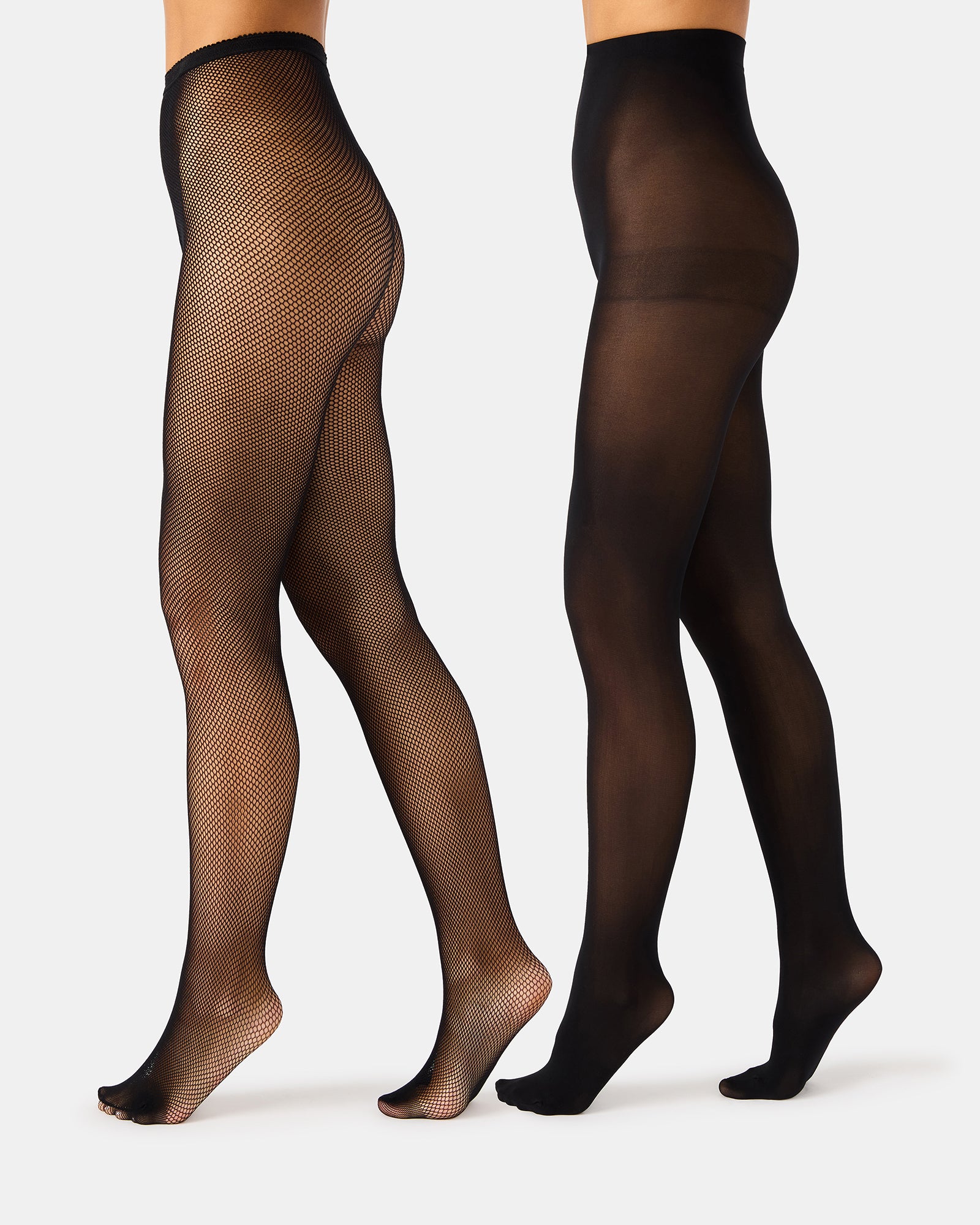 2 PACK MINI FISHNET TIGHT BLACK Women's Footed Sheer Mesh Tights – Steve Madden
