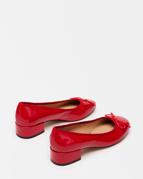 Red patent block heel shoes Clearance