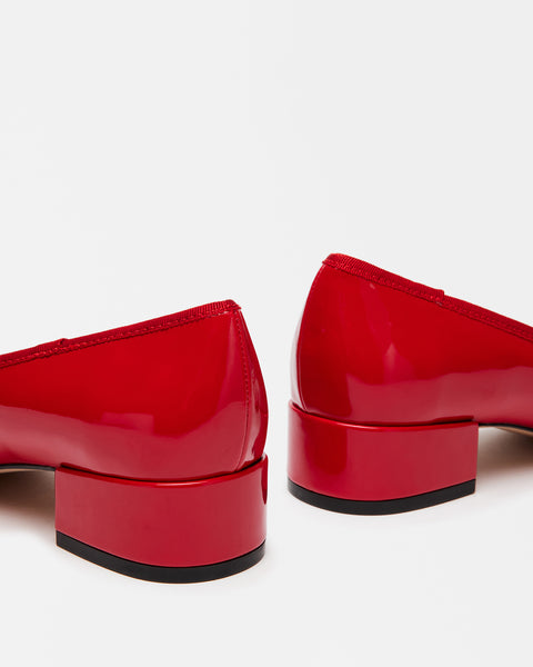Red patent block heel shoes Clearance