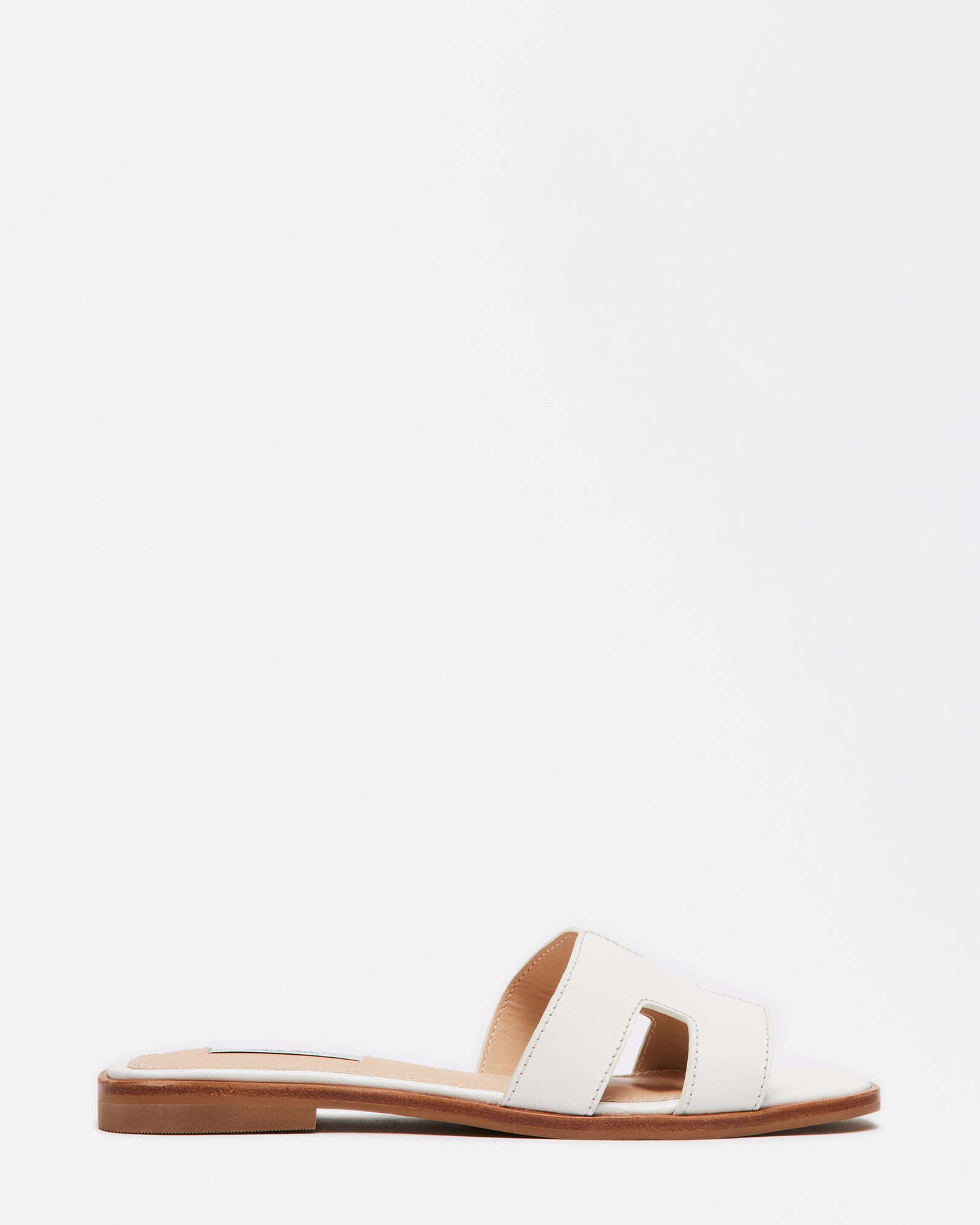 HADYN White Leather Sandal Women's Designer Sandals – Steve Madden