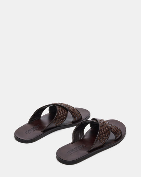 LUKKE Brown Leather Slide Sandal Sandals – Madden