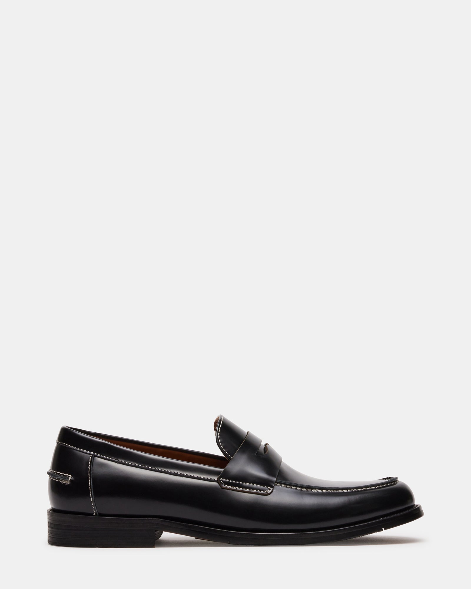 NATAN Black Leather Slip-On Dress Loafer | Men's Loafers Steve Madden NATAN Black Leather Slip-On Dress Loafer | Men's Loafers Steve Madden
