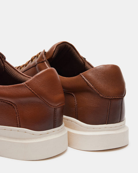 TILTON Cognac Leather Lace-Up Sneaker | Sneakers – Steve