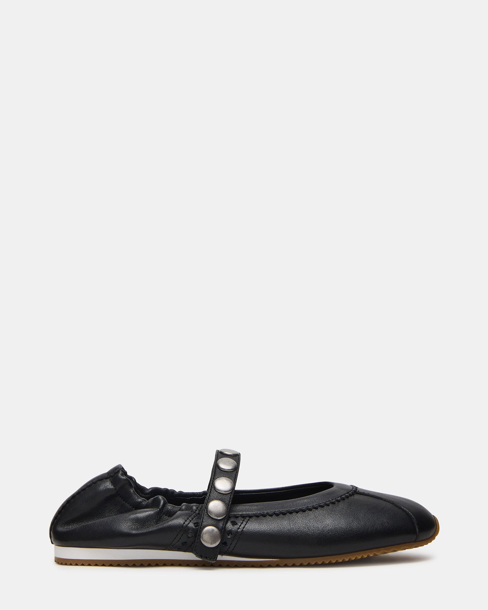 ANAYA Black Leather Studs Mary Jane Ballet Women's Flat – Steve Madden