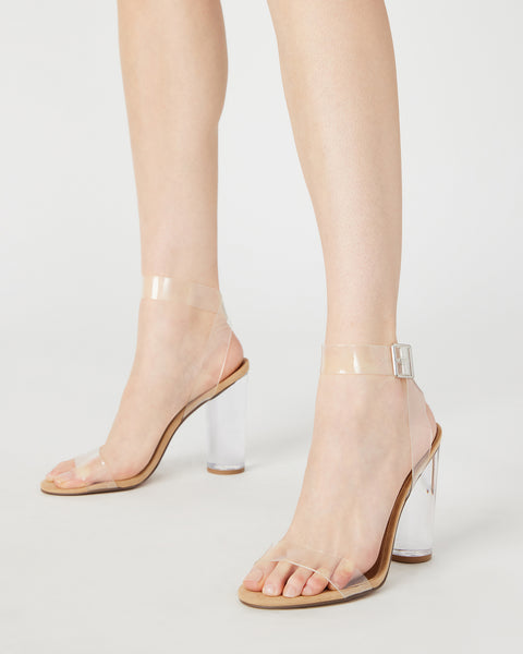 White shoes with clear heels Clearance