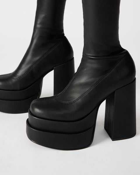 CYPRESS Black Platform Boots  Women's Vegan Leather Boots – Steve Madden
