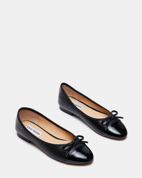 Black leather ballerina shoes Clearance