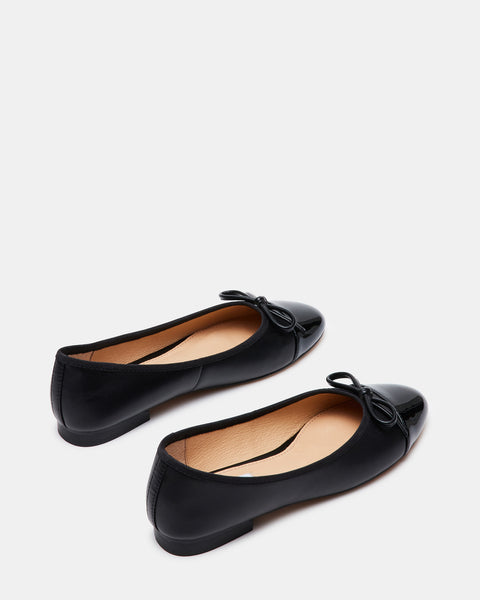 Black leather ballerina shoes Clearance