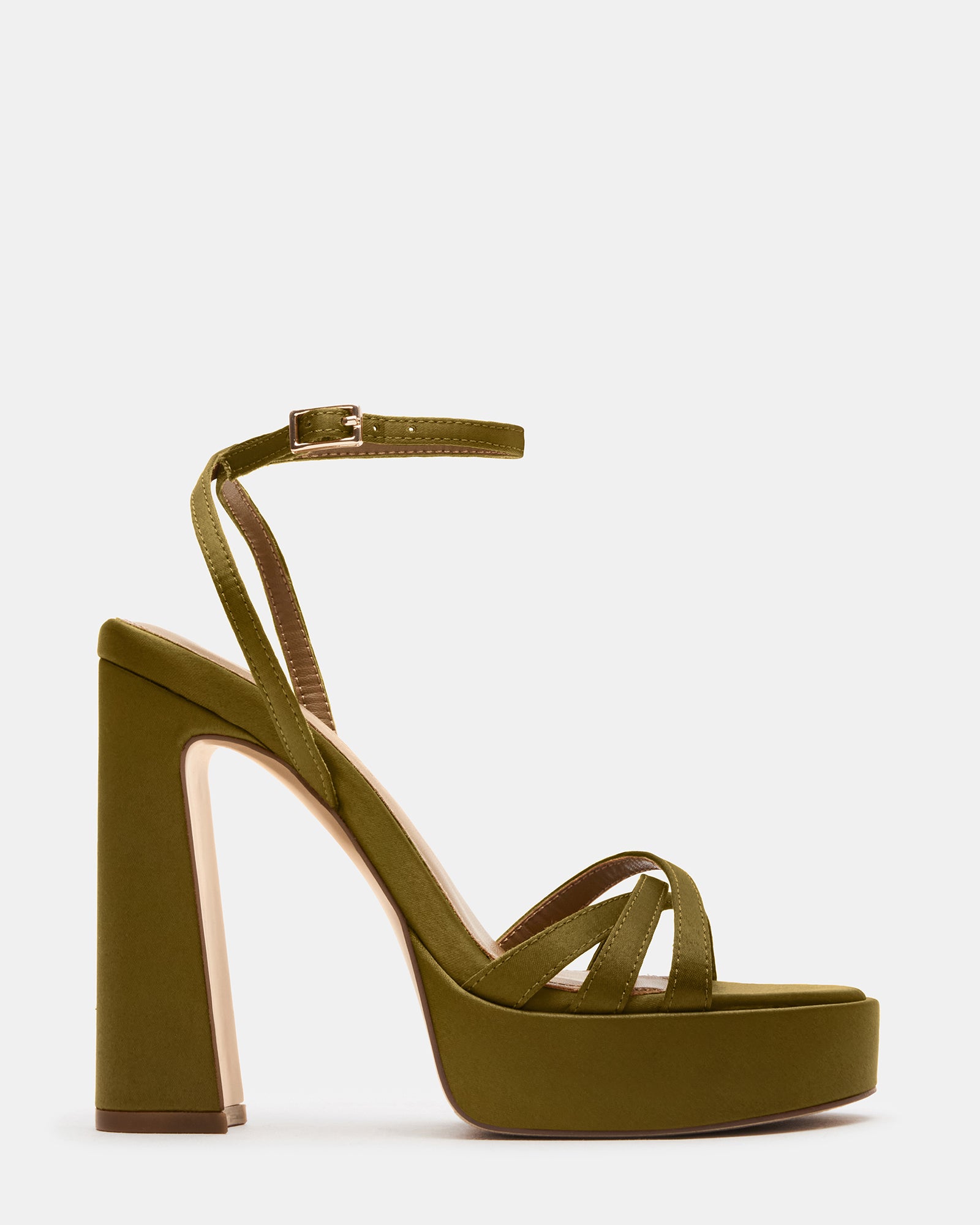 FLEET Olive Strappy Platform Block Heel | Women's Heels â Steve Madden