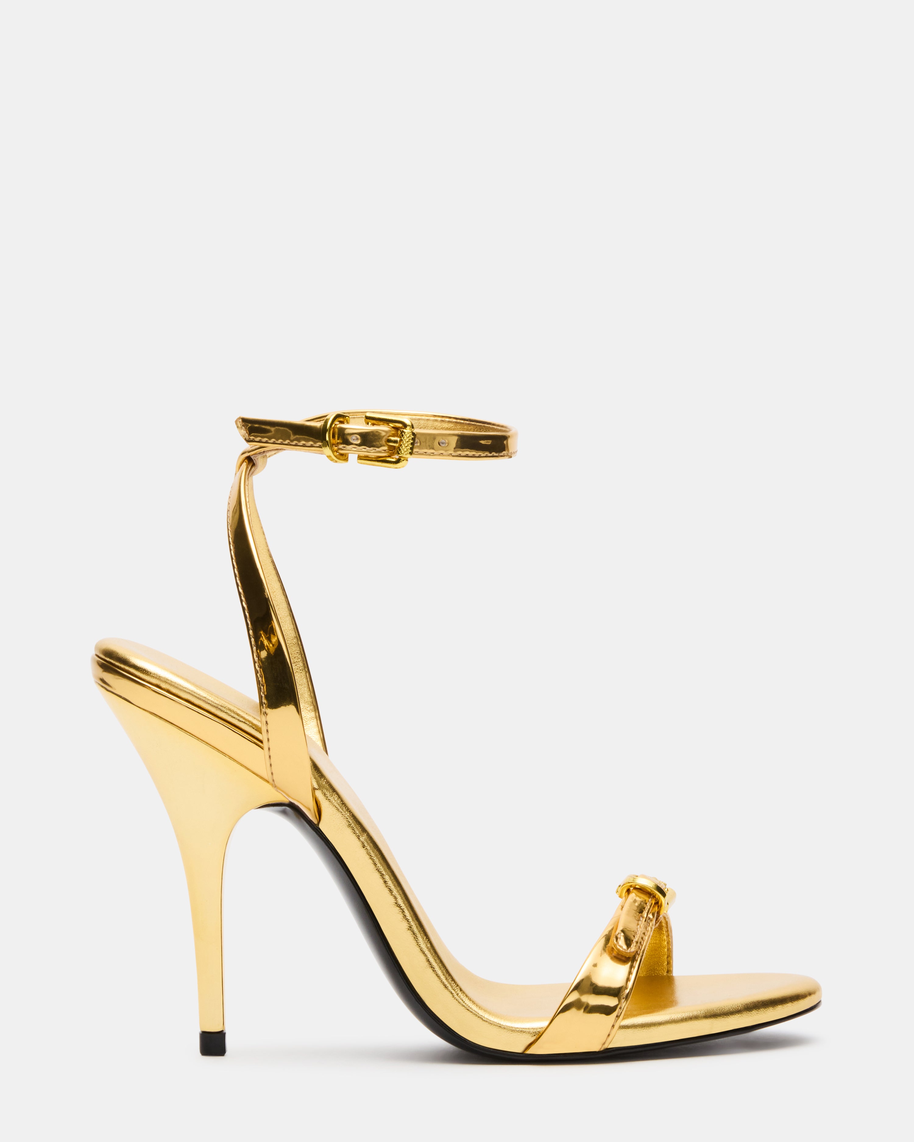 FOXX Gold Strappy Stiletto Open-Toe Women's Heel – Steve Madden