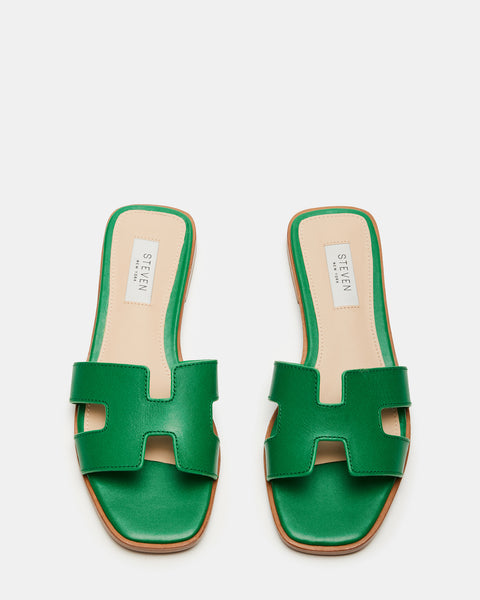 HADYN Green Leather Sandal  Women's Designer Sandals – Steve Madden