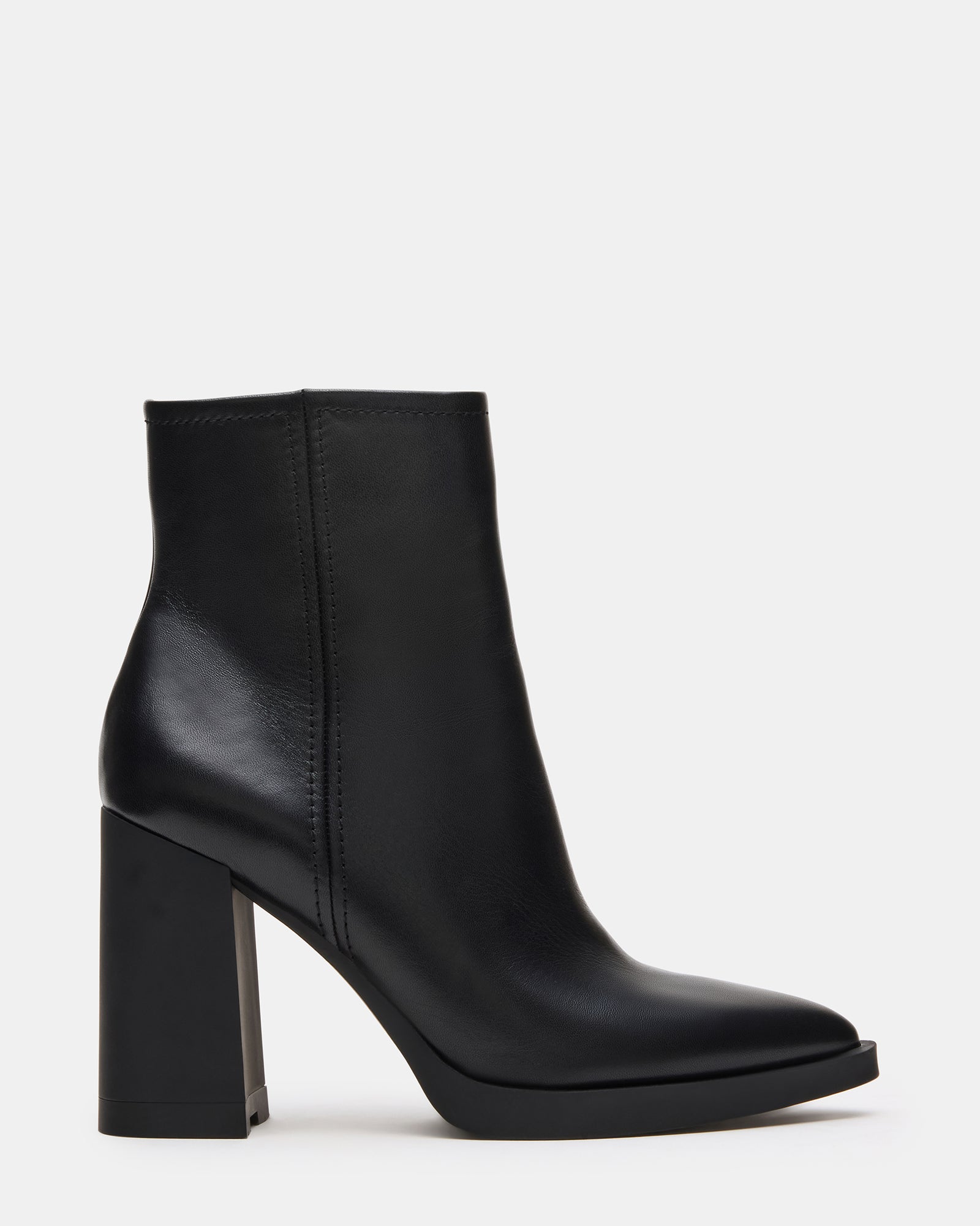 HARDEN Black Leather Women's Pointed-Toe Ankle Boot – Steve Madden