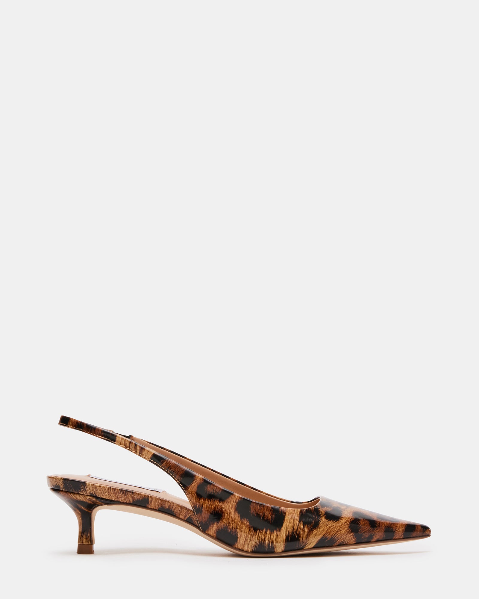 KARI Leopard Patent Slingback Point Toe Kitten Heel | Women’s