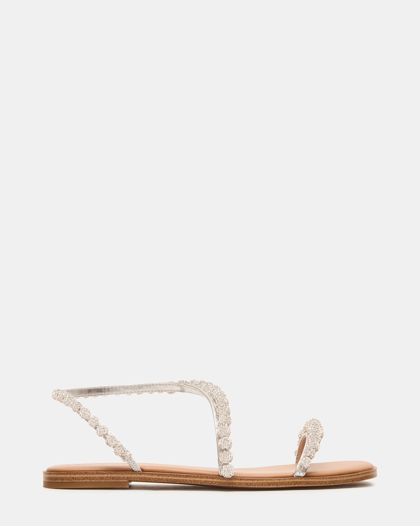 Flat Sandal Steve Madden Greece Rhinestone Sandals KINDRED Silver