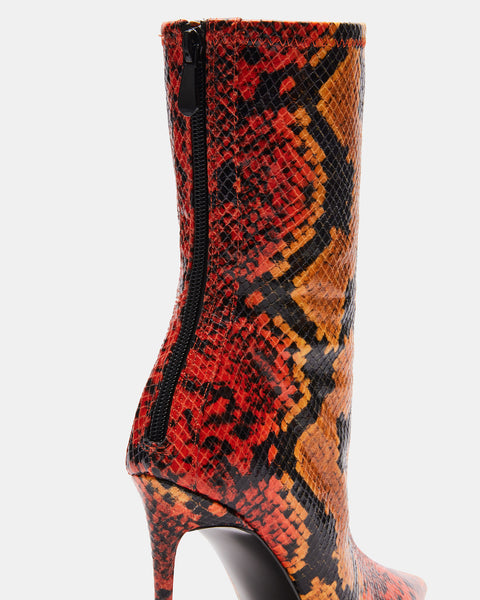 Orange snake print boots Clearance