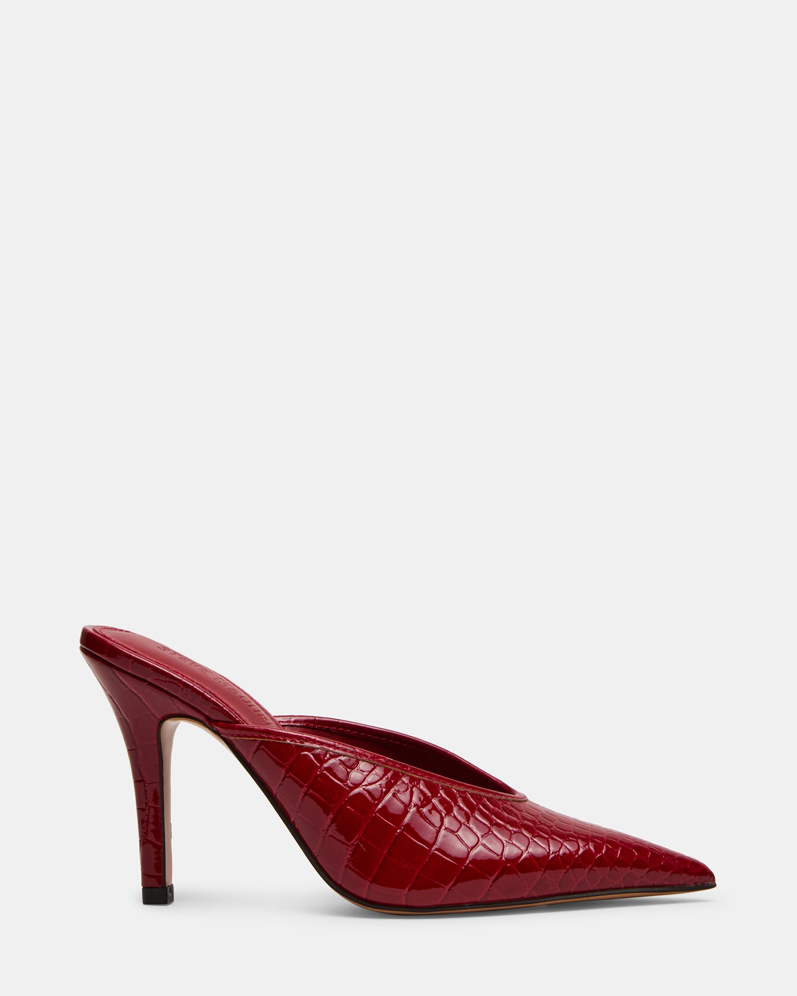 LITA Red Crocodile Pointed-Toe Mule Pump Women's Heel