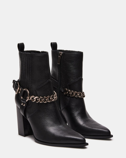 Details: leather, chain, black over black
