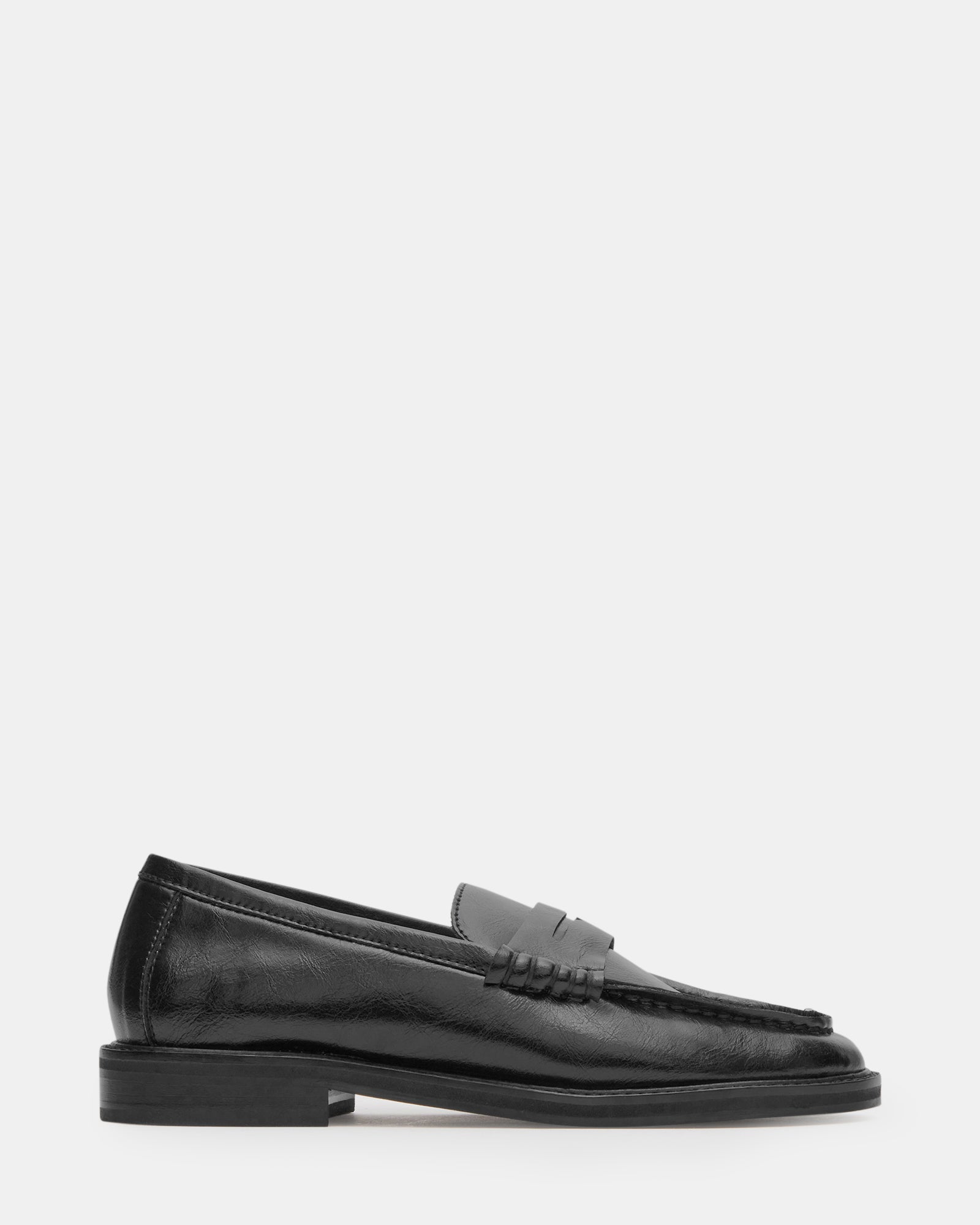 MADISON Black Leather Women's Penny Loafer – Steve Madden