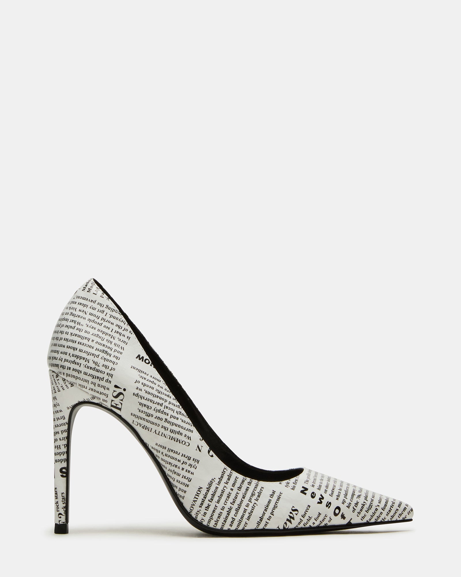NOIR Newspaper Pointed-Toe Stiletto Pump Women's Heels – Steve Madden