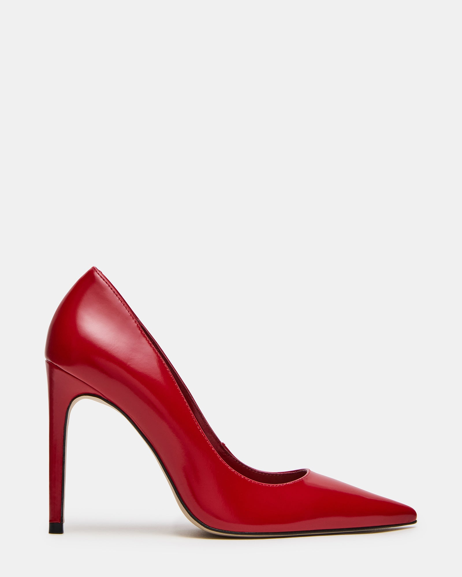 NOIR Red Leather Pointed-Toe Stiletto Pump Women's Heels – Steve
