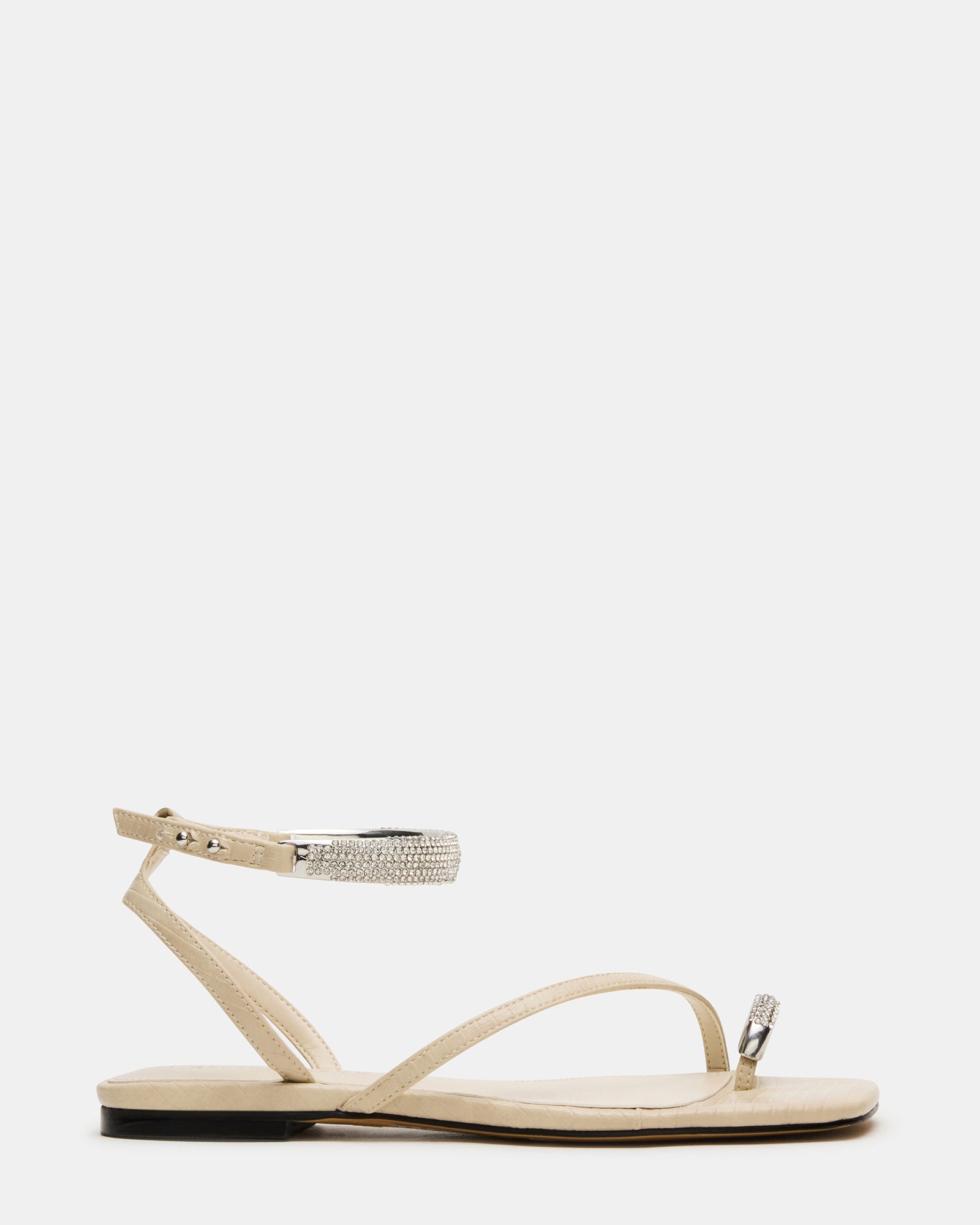 ODYSSEY-R Bone Crocodile Strappy Square-Toe Women Sandal