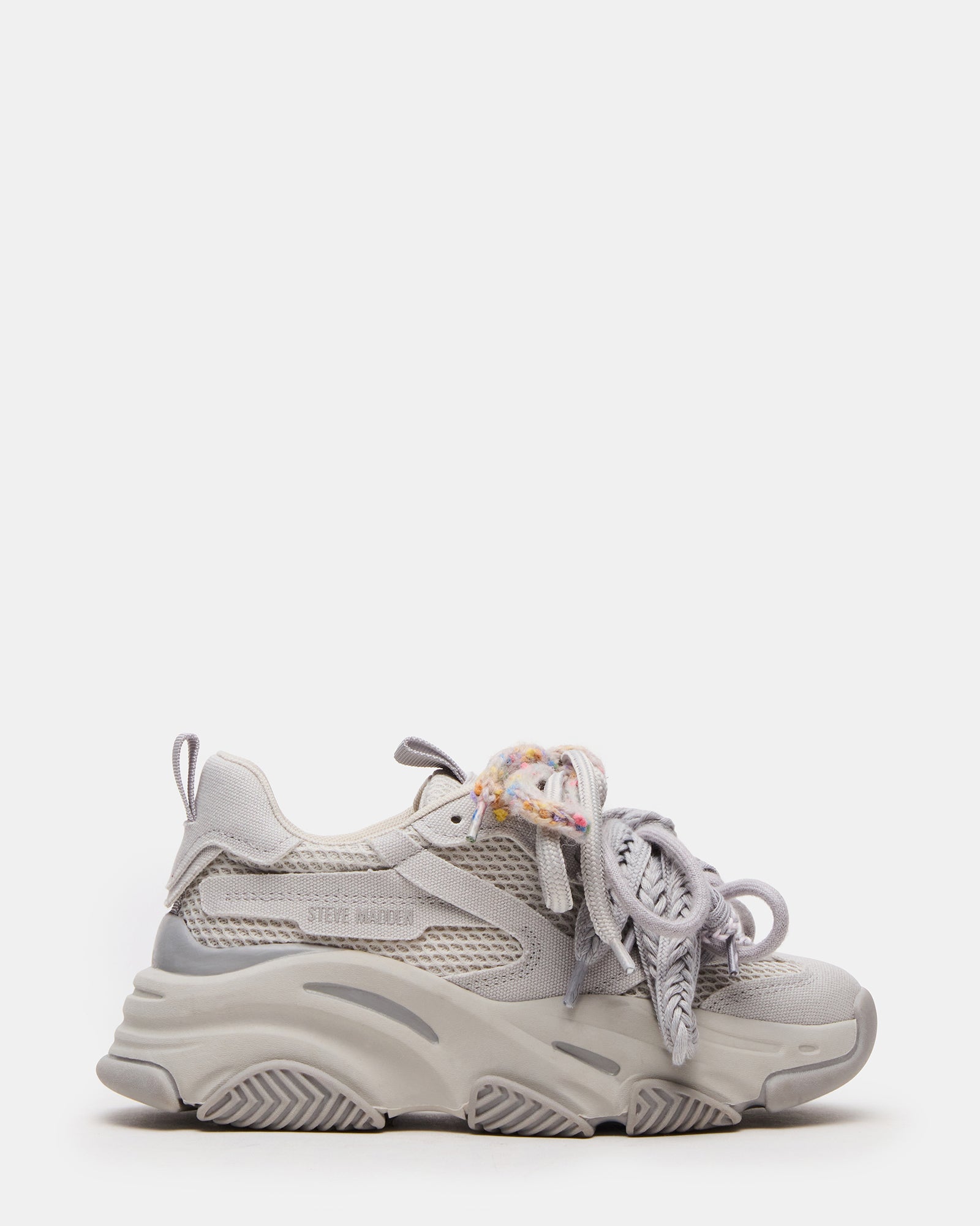 PRYCE Grey Low-Top Lace-Up Chunky Platform Women's Sneaker