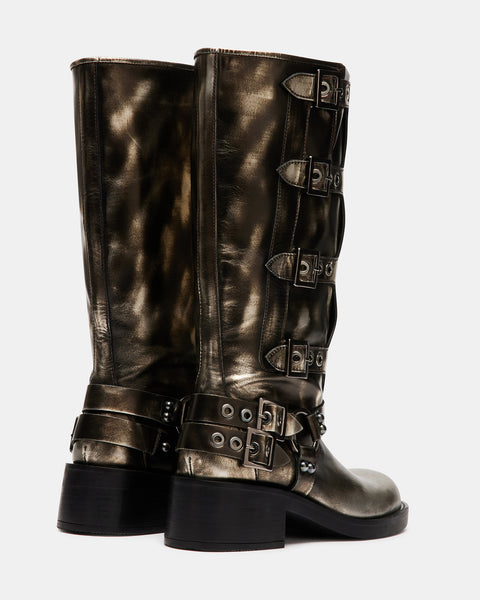 ROCKY Silver Distressed Knee High Boot