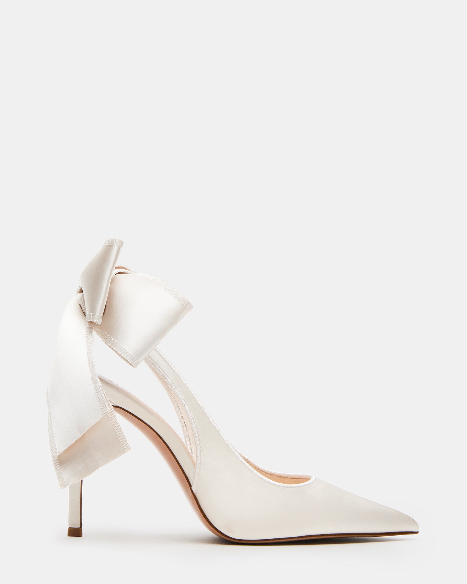 TEACUP Ivory Satin Women's Pointed-Toe Slingback Heel – Steve Madden
