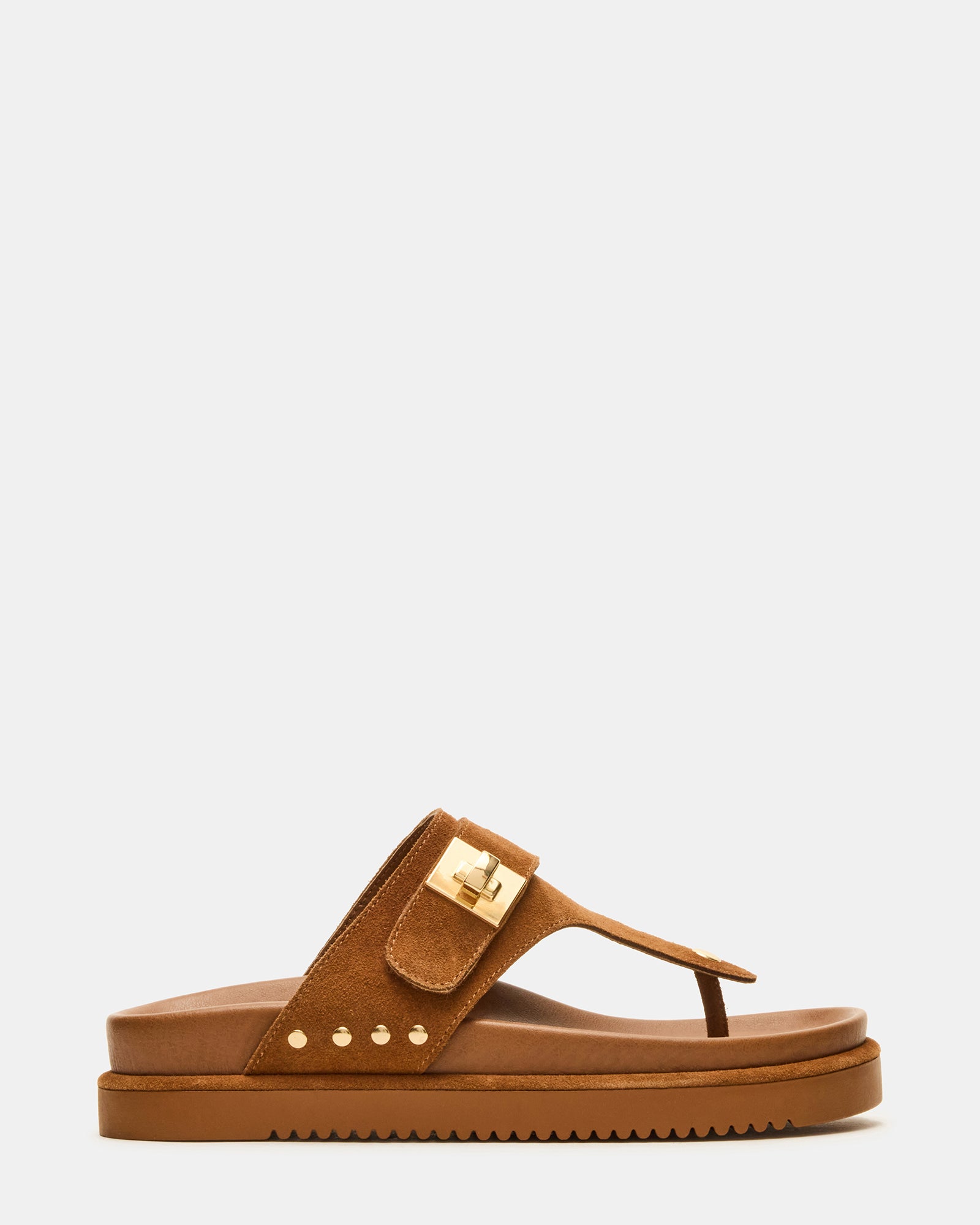THONA Chestnut Suede Women's Flatform Thong Sandal – Steve Madden