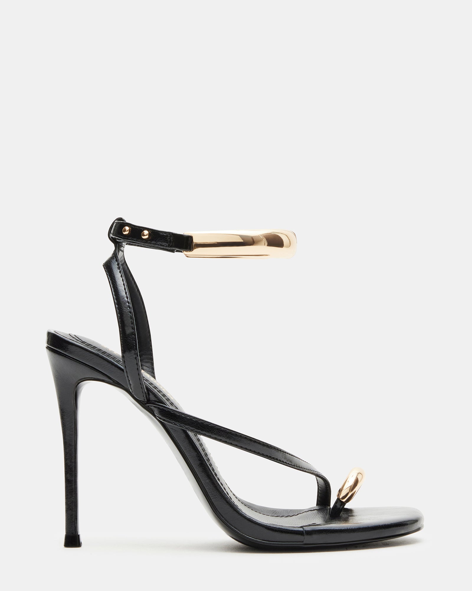 TIA Black Strappy Open-Toe Stiletto Women's Heel – Steve Madden