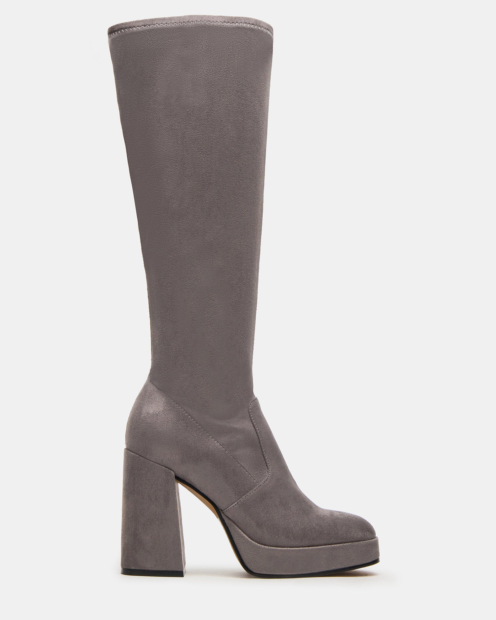 Steve Madden Women's Twain Block Heel Boots - Grey - Size 9 - Microsuede Steve Madden Women's Twain Block Heel Boots - Grey - Size 9 - Microsuede