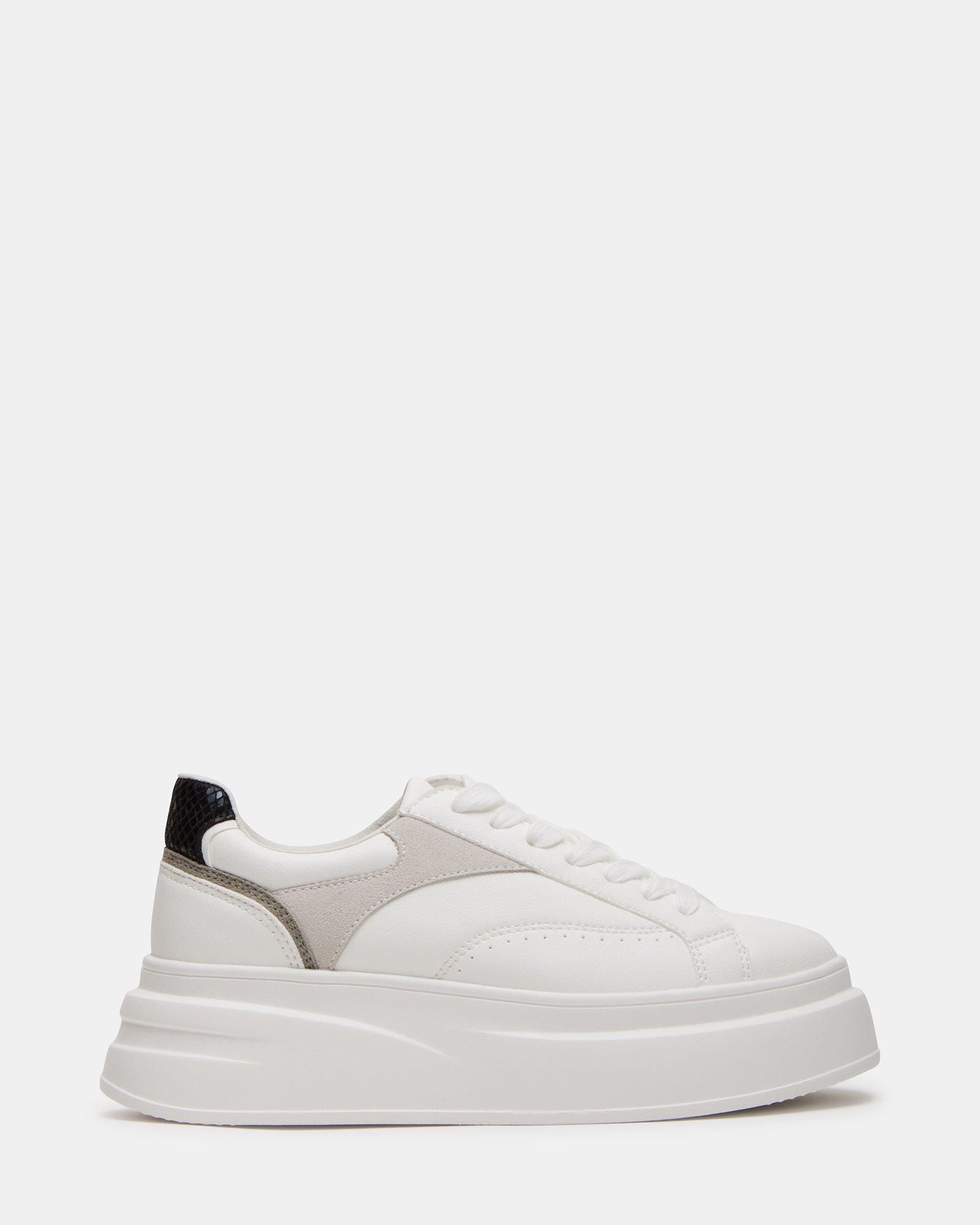 VENTURE White Women's Low-Top Lace-Up Sneaker – Steve Madden