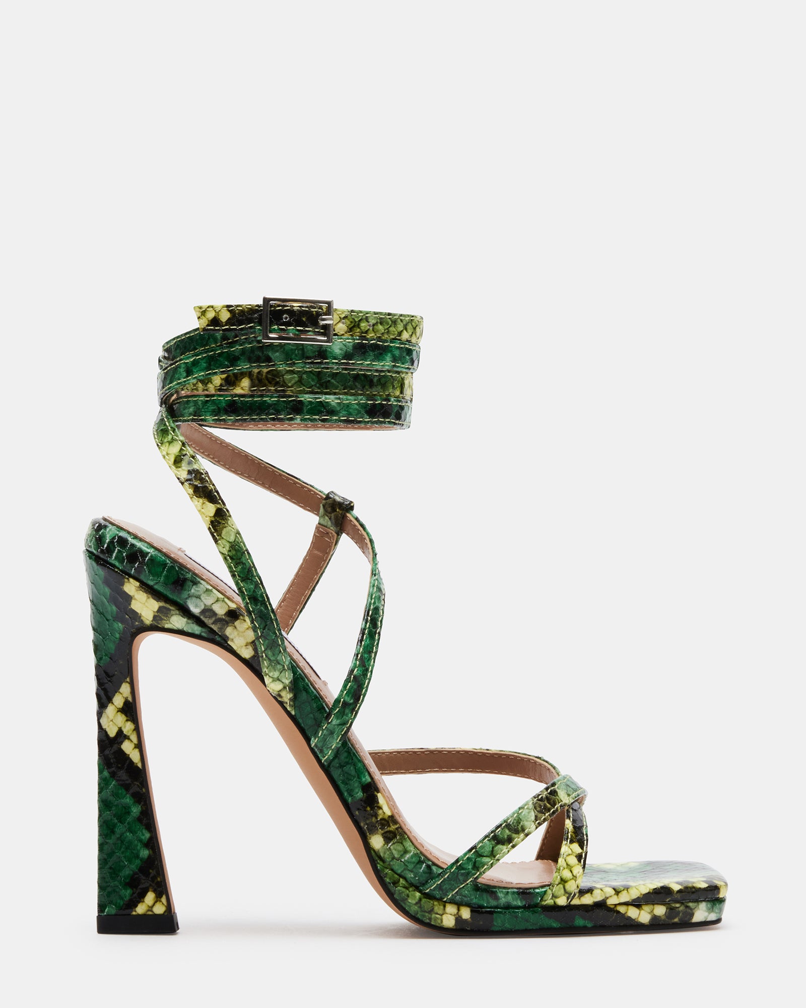 ZENNA Green Strappy Heel | Women’s Heels – Steve Madden