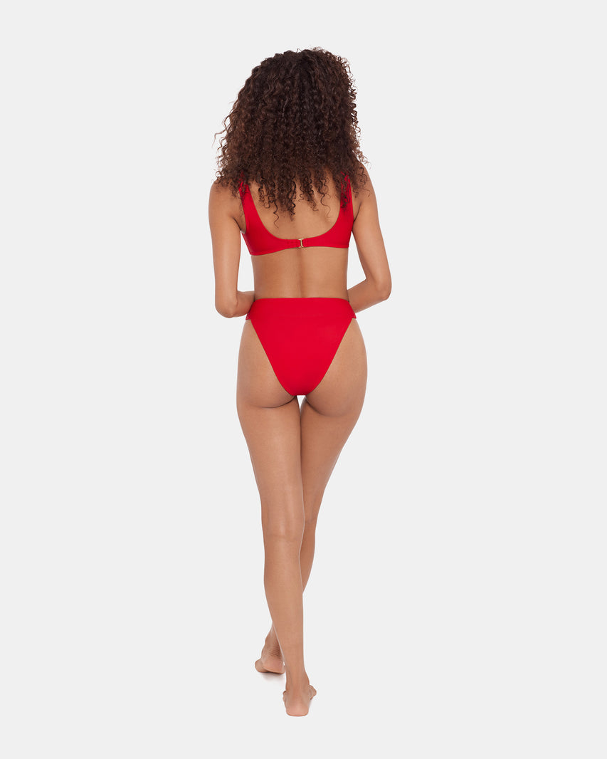 SLEEK 'N CHIC HIGH WAISTED BIKINI BOTTOM CHERRY - view 3