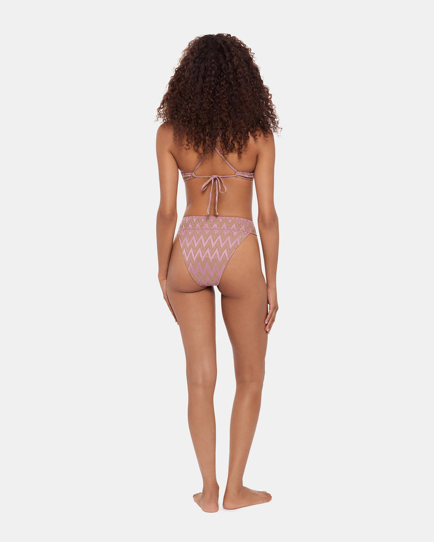 CHEVRON SHINE BIKINI BOTTOM PURPLE - view 3