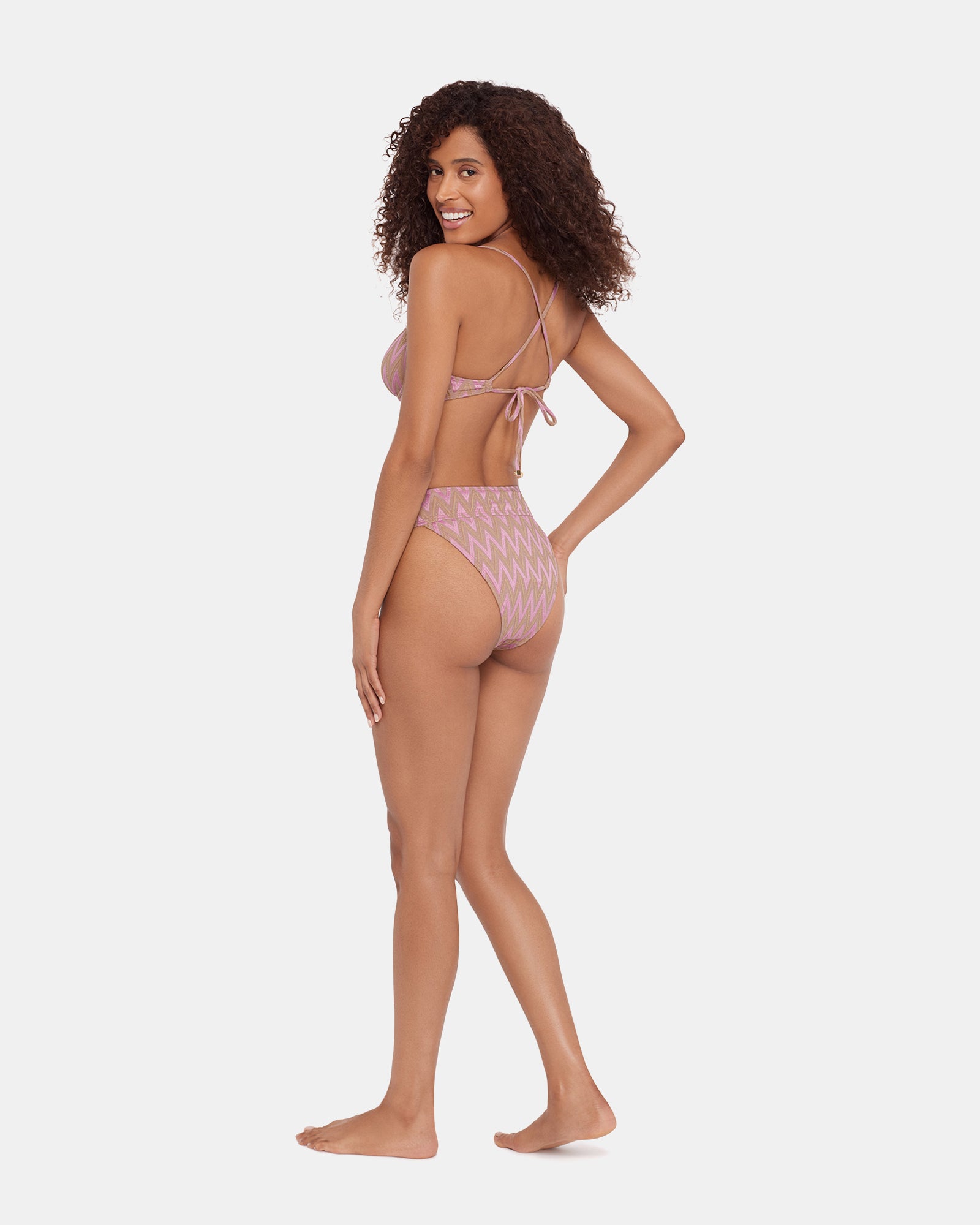 CHEVRON SHINE BIKINI BOTTOM PURPLE - view 2