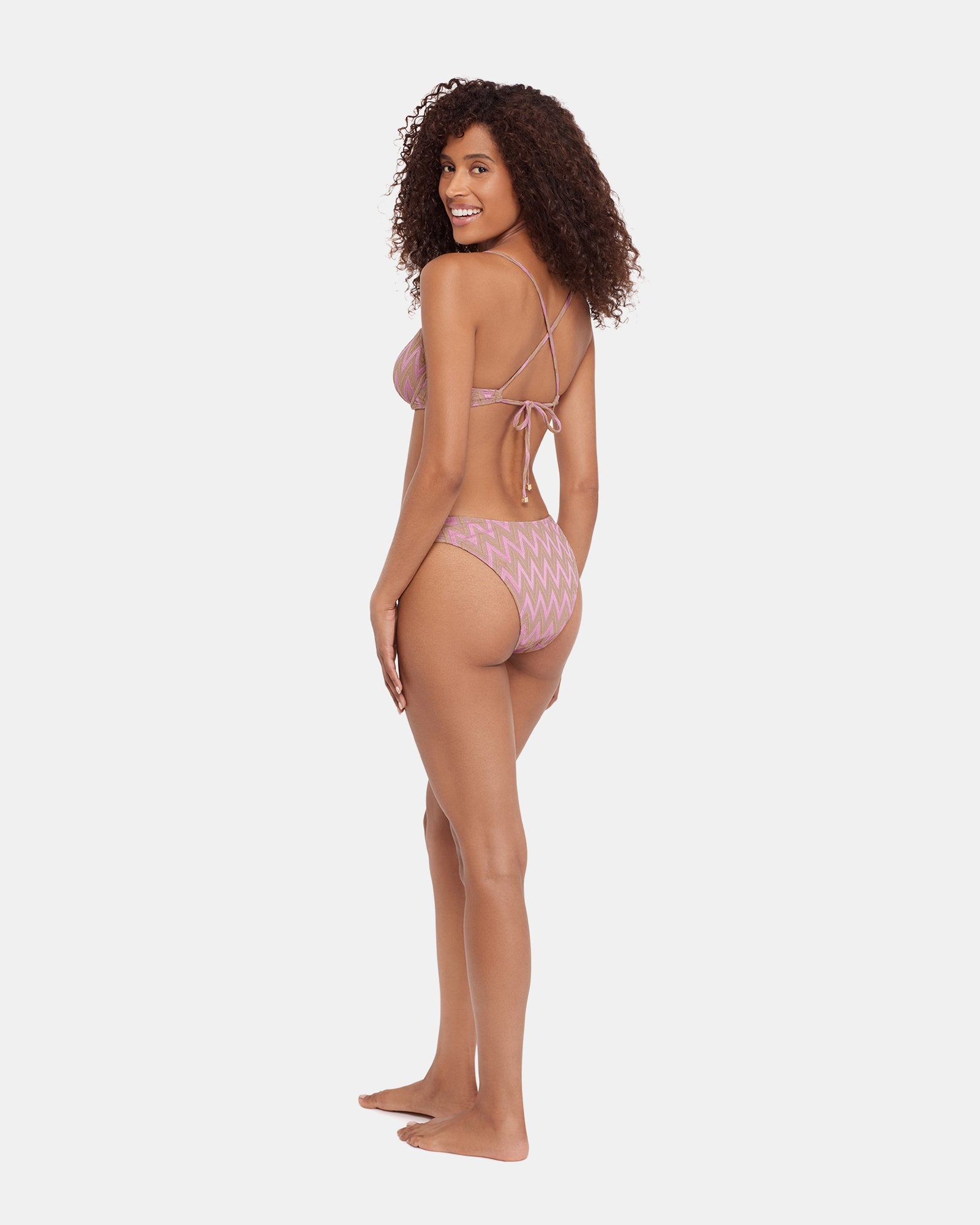 CHEVRON SHINE BIKINI TOP PURPLE - view 2