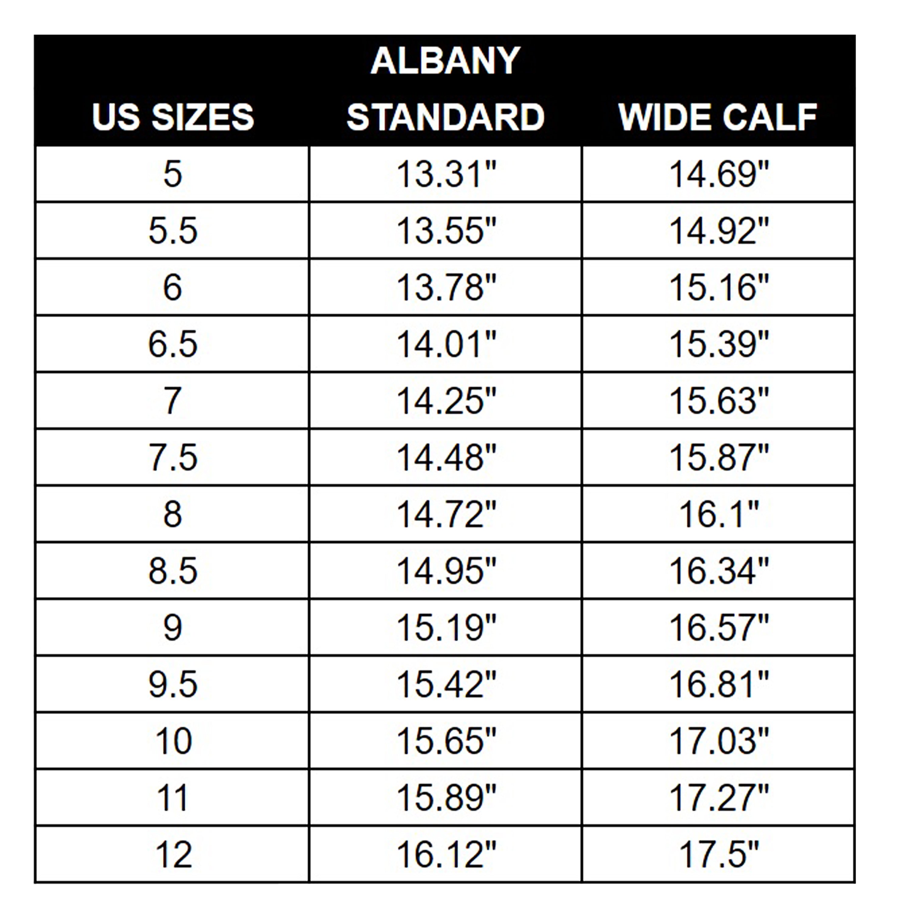 Calf Measurement Chart
